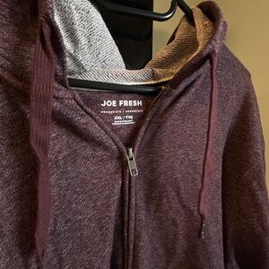 Joe Fresh Maroon Zip-Up Hoodie